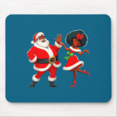 Christmas Mr Santa Mrs Claus Dancing African Ameri Muismat (Voorkant)
