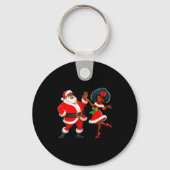 Christmas Mr Santa Mrs Claus Dancing African Ameri Sleutelhanger (Voorkant)