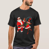 Christmas Mr Santa Mrs Claus Dancing African Ameri T-shirt (Voorkant)