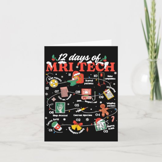 Christmas Mri Tech 12 Days Of Mri Technician New M Kaart (Voorkant)