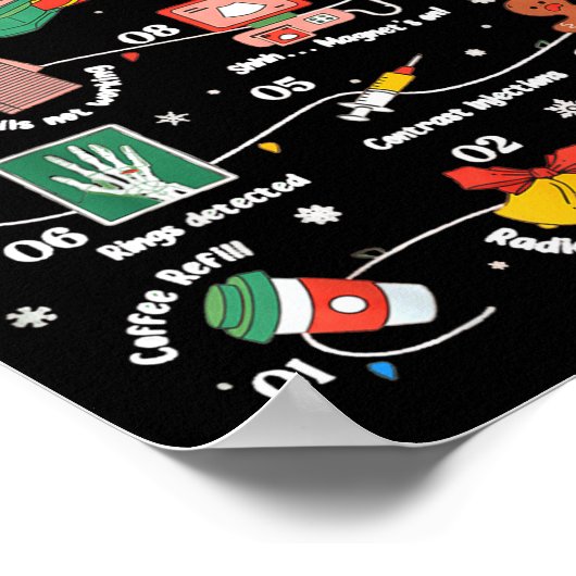 Christmas Mri Tech 12 Days Of Mri Technician New M Poster (Hoek)