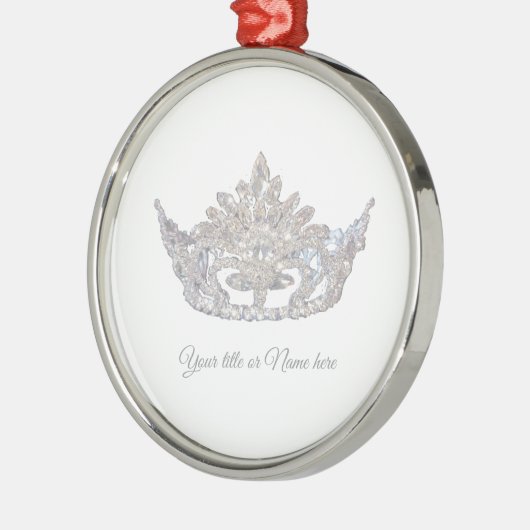 Christmas Mrs. America-like Crown Glass Ornament (Links)