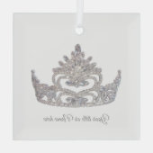 Christmas Mrs. America-like Crown Glass Ornament (Achterkant)