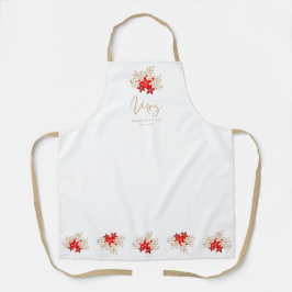 Christmas MRS Holly Branches Poinsettias Bouquet Schort