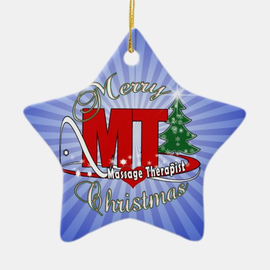 CHRISTMAS MT Massage Therapist Keramisch Ornament (Voorkant)