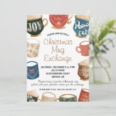 Christmas Mug Exchange, Mug Swap Holiday Party Kaart (Staand voorkant)