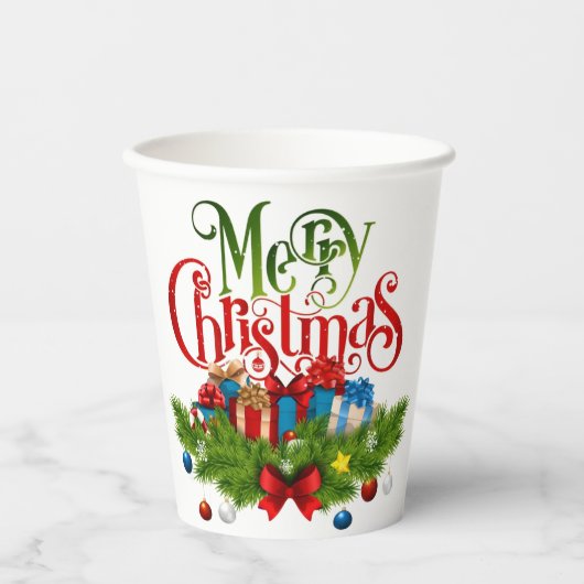 Christmas Mug | Festive Holiday Coffee Cup by Kali Papieren Bekers (Voorkant)