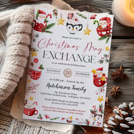 Christmas Mug Gift Exchange Party Invitation Kaart