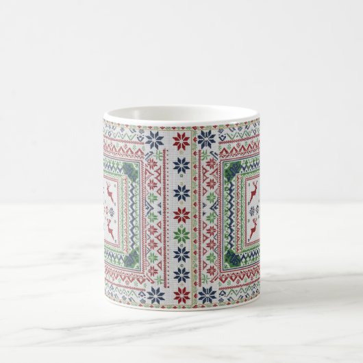 Christmas mug in the pattern of the ugly Nordic  Koffiemok (Center)