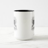 Christmas mug with antique deer etching says Joy Mok (Midden)