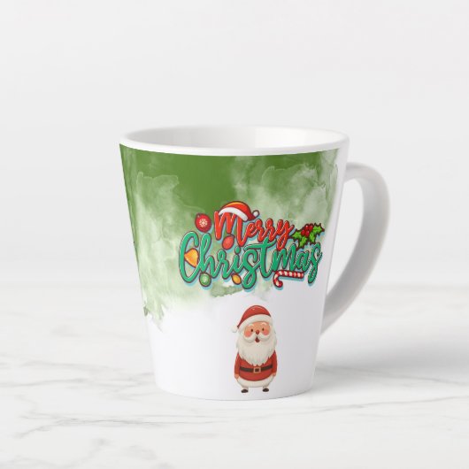 Christmas Mug with Santa – Merry Christmas Latte Mok (Rechterhoek)