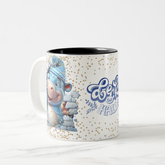 Christmas Mugs | Merry Christmas Mug | Christmas Tweekleurige Koffiemok (Voorkant links)