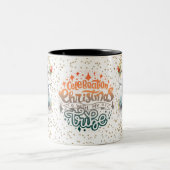 Christmas Mugs | Merry Christmas Mug | Christmas Tweekleurige Koffiemok (Center)