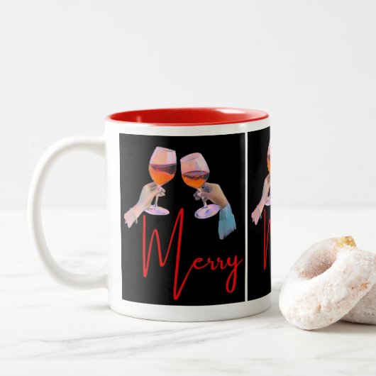 Christmas mugs tweekleurige koffiemok (Met donut)
