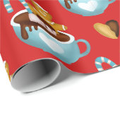 Christmas Mugs with Hot Chocolate and Cookies Cadeaupapier (Rol Hoek)