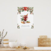 Christmas Mulled Wine Bar Signature Drink Sign Poster (Keuken)