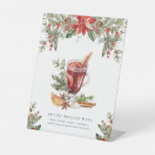 Christmas Mulled Wine Bar Signature Drink Sign Reclamebord Met Voetstuk (Voorkant)