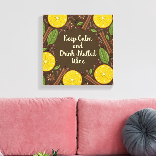 Christmas mulled wine spicy brown canvas afdruk (Insitu (Woonkamer))