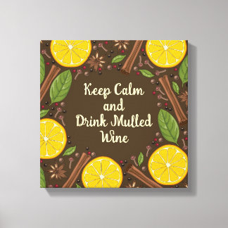 Christmas mulled wine spicy brown canvas afdruk