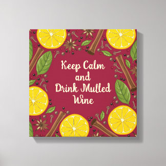 Christmas mulled wine spicy burgundy canvas afdruk