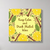 Christmas mulled wine spicy yellow canvas afdruk (Voorkant)