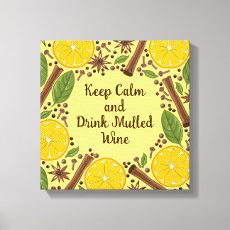 Christmas mulled wine spicy yellow canvas afdruk