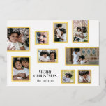 Christmas Multi Photo Collage Merry Christmas Gold Folie Feestdagenkaart<br><div class="desc">Kerst Vakantie Fotocollage Elegant Joyful Moments ___________________________ *** Dit ontwerp maakt deel uit van een kerst vakantie collectie** Leg de magie van het vakantieseizoen vast met mijn Elegant Joyful Moments Christmas Holiday Photo Collage Collectie! Dit collectie is ontworpen om uw dierbare herinneringen prachtig te laten zien in een eigentijdse en...</div>