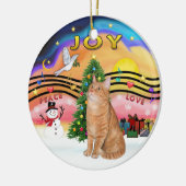Christmas Music 2 - Oranje tabby cat 40 Keramisch Ornament (Links)