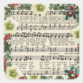 Christmas Music, Joy to the World, Vierkante Sticker (Voorkant)