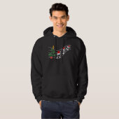 Christmas Music Notes Santa Hat Treble Clef  Hoodie (Voorkant volledig)