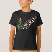 Christmas Music Notes Santa Hat Treble Clef  T-shirt (Voorkant)