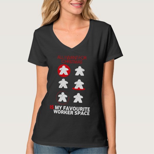 Christmas My Favourite Worker Space  Board Game Cl T-shirt (Voorkant)