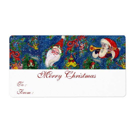 CHRISTMAS NACHT / SANTA CLAUS MET TOYS ETIKET (Voorkant)