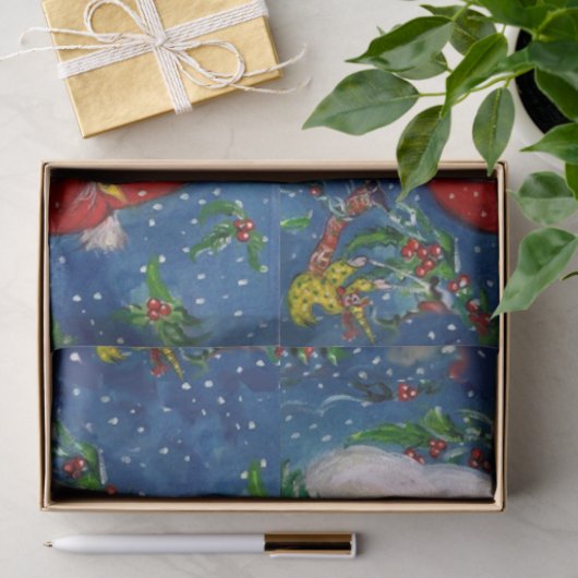 CHRISTMAS NACHT / SANTA CLAUS MET TOYS TISSUEPAPIER (Geschenk)