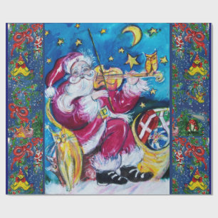 CHRISTMAS NACHT TOYS, SANTA CLAUS PLAYVIOLIN CADEAUPAPIER
