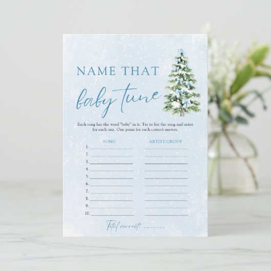 Christmas Name That Baby Tune Baby Shower Game Kaart (Staand voorkant)