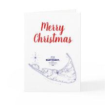 Christmas Nantucket Island  kaart Navy Blue