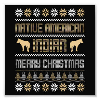 Christmas Native American Indian Merry Xmas Holida Foto Afdruk