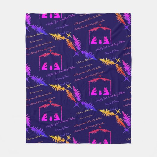 Christmas Nativity Blanket Throw Fleece Deken (Voorkant)