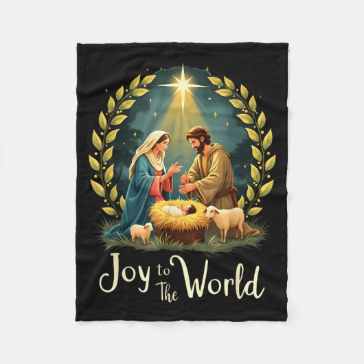 Christmas Nativity Christian Birth Of Jesus Joy To Fleece Deken (Voorkant)