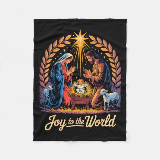 Christmas Nativity Christian Birth Of Jesus Joy To Fleece Deken (Voorkant)