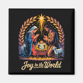 Christmas Nativity Christian Birth Of Jesus Joy To Magneet (Voorkant)