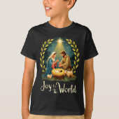 Christmas Nativity Christian Birth Of Jesus Joy To T-shirt (Voorkant)