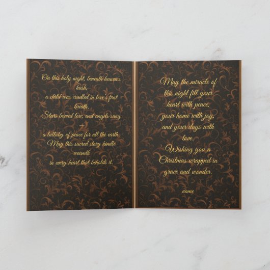 Christmas Nativity Folded Greeting Card Kaart (Binnen)