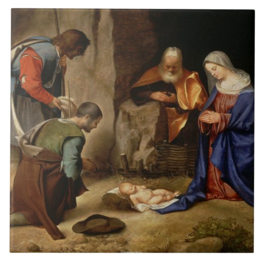 CHRISTMAS NATIVITY GIFT TILE - MAGNIFICANTE GIFTEN TEGELTJE (Voorkant)