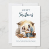Christmas Nativity Greeting Card - Holy Family Feestdagenkaart (Voorkant)