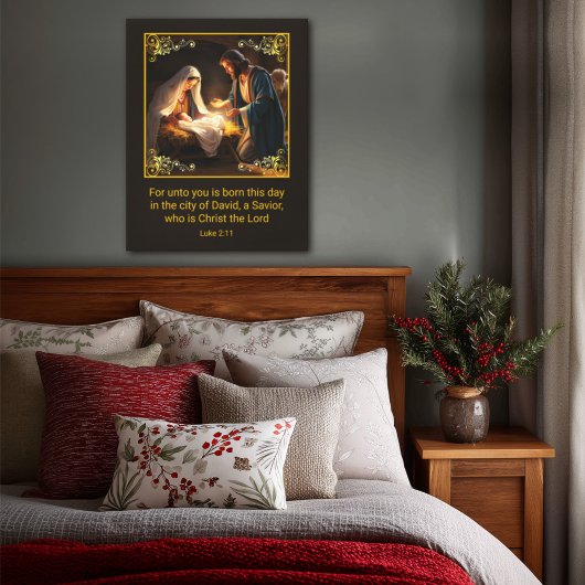 Christmas Nativity Holy Family Religious  Canvas Afdruk