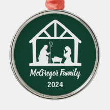 Christmas Nativity Manger Familienaam & Jaar