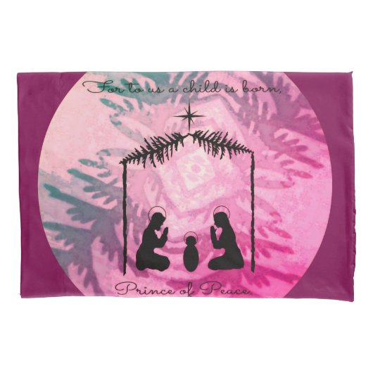 Christmas Nativity Pillowcase  Kussensloop (Voorkant)