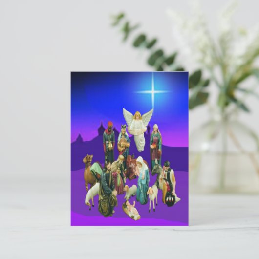 Christmas Nativity Scene Briefkaart (Staand voorkant)